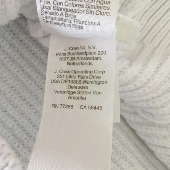 J. Crew White Organic Cotton Fisherman Knit Sweater Medium - Picture 10 of 11
